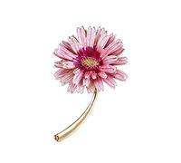 HCMA Enameled Pink Purple Daisy Flower Brooch Pins for Women's Clothes Jewelry Accessories