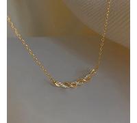 HCMA Exquisite 925 Silver Twisted Necklace for Women Shiny Zircon Clavicle Chain Necklaces Party Jewelry Gift