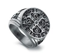HCMA Jerusalem Cross Ring Stainless Steel Crusaders Religious Male Medieval Knight Templar Military Rings For Men Jewelry Gift