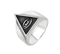 HCMA Viking Myth Odin Triangle Masonic Titanium Steel Men's Punk Hip hop Rock Rings Simple for Man Boyfriend Biker Jewelry Creativity Gift