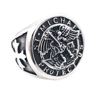 HCMA Vintage Fashion Paladin Men's Ring Knight Templar Guardian Angel Cross Casual Party Ring Jewelry Gift