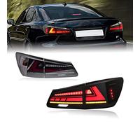 HCMOTIONZ HCmotion Tail lights Assembly for 2006-2013 Lexus IS250/IS350/ISF Sedan, Taill Lamp with Start UP Animation, Reverse Lights, LED DRL light, Plug-and-play, LED Tail Lights Replacement