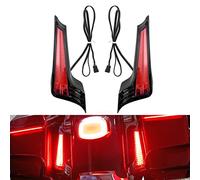HCmotorku Motorcycle LED Filler Panel Lights Rear Fender Light Turn Signal Indicators Running Brake Light Fit for Harley Touring Road King Electra Road Street Glide 2014-2023 Black Housing Red Lens