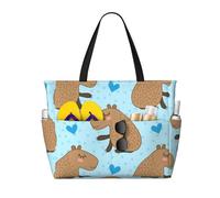 HCMuxisen Cute Capybara, Large Beach Bag Shoulder Bag For Women - Tote Bag Handbag With Handles