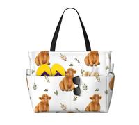 HCMuxisen Cute Highland Cow, Large Beach Bag Shoulder Bag For Women - Tote Bag Handbag With Handles