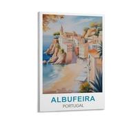 HCNEIAX Albufeira Portugal Vintage Travel Poster 16x24inch(40x60cm) Modern Canvas Wall Art Posters for Living Room Decor Paintings for Home Decoration