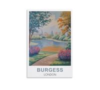 HCNEIAX Burgess Park London Vintage Travel Poster 20x30inch(50x75cm) Modern Canvas Wall Art Posters for Living Room Decor Paintings for Home Decoration
