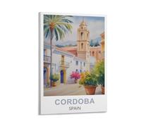 HCNEIAX Cordoba Spain Vintage Travel Poster 24x36inch(60x90cm) Modern Canvas Wall Art Posters for Living Room Decor Paintings for Home Decoration