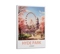 HCNEIAX Hyde Park London Vintage Travel Posters Tree 20x30inch(50x75cm) Modern Canvas Wall Art Posters for Living Room Decor Paintings for Home Decoration