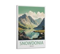 HCNEIAX Snowdonia Wales Vintage Travel Posters Tree 20x30inch(50x75cm) Modern Canvas Wall Art Posters for Living Room Decor Paintings for Home Decoration