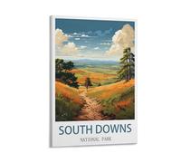 HCNEIAX South Downs National Park Vintage Travel Posters Foot 16x24inch(40x60cm) Canvas Wall Art Posters for Living Room Decor Paintings for Home Decor