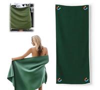 Hcnjn Magnet Towels for Surfers, Outdoor Magnetic Bath Towel, Oversized 75X30 Lightweight Thin Beach Towel, Quick Dry Sand-Free Coral Fleece with Strand Magnetic Magnet Corners (GREEN)