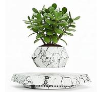 HCNT Marble Nursery Pot - Floating Planter for Succulents, Indoor Decor, 360° Sunlight Exposure (9.45 x 9.85 x 7.09 inches)