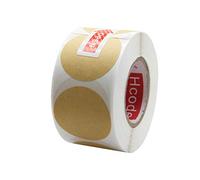 Hcode 38mm Natural Circle Kraft Paper 38mm Price Sticker Dots Labels Brown Target Pasters Round Brown Adhesive Stickers Writable Labels 500 Pieces Per Roll (38mm)