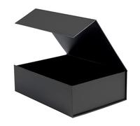 HcoHlow Black Magnetic Gift Box 9x6.7x2.75 Inches, Rigid Collapsible Gift Boxes with Lids for Presents, Groomsman Proposal Box, Graduation, Wedding, Birthday Gift Packaging