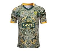 HCOISINI South Africa Edition Rugby Jersey, Rugby T-Shirt Polo Shirt Men's Match Training Football Jersey(XXL)