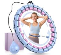 HCOIW Infinity Plus Size 24 Knots, Silent Weighted Fitness Hoop for Women Beginners, Waist and Abdomen Home Weight Loss Exercise, Adjustable