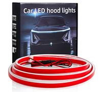 HConce 59 Inches Car Hood Light Strip,Dynamic Car LED Strip Light,Exterior Flexible Headlight Waterproof Daytime Running Light Strip for Car,Truck,SUV (White Light)