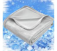 HCORA Cooling Blankets for Hot Sleepers - Double Sided Q-Max>0.5 Arc-Chill Cooling Fiber Summer Blanket - Skin-Friendly, Breathable Always Stays Cool Blanket for Adult on Warm Night(50"x 70")