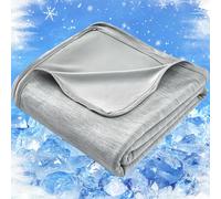 HCORA Cooling Throw Blanket with Double Sided Cold Effect for Hot Sleepers, Arc-Chill Q-Max >0.5, Lightweight and Breathable, Absorbs Heat to Keep Cool on Warm Nights, Twin Size, Dark Grey