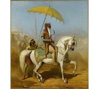 HCOTZHPY Reproduction Classic Painting Wall Art Print Canvas Portrait of Maharaja Ranjit Singh by Alfred Dedreux or De Dreux Vintage Art Print for Home Decor 60x90cm