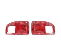 HCPAVEXT 2 Door Interior Door Handle Bowl Decoration Cover Trim Sticker for Jeep for Wrangler JK 2011-2017 Interior Car Handle(Red Carbon Grain)