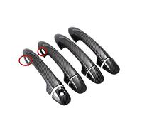 HCPCNDNMUB Exterior Carbon Fiber Chrome Car Door Handle Bowl Cover Decor Trim Sticker Styling Accessories for Highlander for Kluger 2015 2016 2017 2018 2019(Carbon 2 sensors)