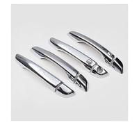 HCPCNDNMUB Exterior Carbon Fiber Chrome Car Door Handle Bowl Cover Trim Sticker Styling Accessories for Hyundai for Hyundai Tucson 2015 2016 2017 2018 2019(Silver 2 Buttons)