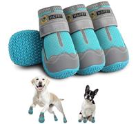 Hcpet Dog Boots Breathable Dog Shoes for Small Medium Large Dogs, Anti-Slip Puppy Booties Paw Protector with Reflective Straps 4Pcs
