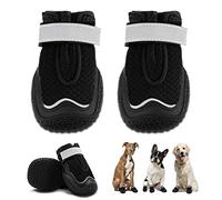 Hcpet Dog Boots for Large Dogs, Dog Shoes for Hot Pavement Winter Snow, Paw Protector Dog Booties Designed for Comfort and Breathability, Outdoor Booties for Small Medium Dogs for Hiking Black Size 3
