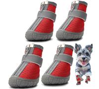 Hcpet Dog Boots Paw Protector, Anti-Slip Breathable Dog Shoes for Small Medium Dogs with Reflective Straps, Waterproof Puppy Booties 4Pcs