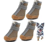 Hcpet Dog Boots Paw Protector, Anti-Slip Breathable Dog Shoes for Small Medium Dogs with Reflective Straps, Waterproof Puppy Booties 4Pcs
