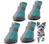 Hcpet Dog Boots Paw Protector, Anti-Slip Breathable Dog Shoes for Small Medium Dogs with Reflective Straps, Puppy Booties 4Pcs