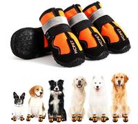 Hcpet Dog Boots, Waterproof Dog Shoes, Dog Booties with Reflective Rugged Anti-Slip Sole and Skid-Proof, Outdoor Dog Rain Boots for Small to Large Dogs, Four Ways Stretch Paw Protectors 4Ps