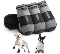 Hcpet Dog Boots Waterproof Dog Shoes for Small Medium Large Dogs, Anti-Slip Puppy Booties Paw Protector with Reflective Straps 4Pcs