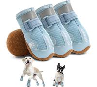 Hcpet Dog Shoes, Dog Boots for Large Dogs, Breathable Dog Booties Paw Protector for Summer Hot Pavement, Winter Snowy Day, Outdoor Walking, Indoor Hardfloors Anti Slip Sole Blue Size 7