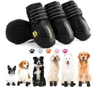 Hcpet Dog Shoes, Dog Boots for Small Dogs, Waterproof Medium Dog Booties Paw Protector for Summer Hot Pavement, Winter Snowy Day, Outdoor Walking, Indoor Hardfloors Anti Slip Sole Black Size 5
