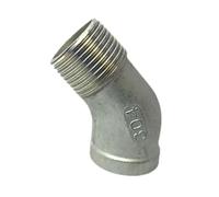HCPGBGLBTF 1/4'' - 2'' BSP Male Female Thread 304 Stainless Steel Equal 45 Degree Elbow DN8 - DN50 Water Pipe Fitting SS304 Joint Connector Threaded Elbow(1")