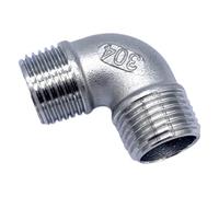 HCPGBGLBTF 1/4'' - 2'' BSP Male Thread 304 Stainless Steel Equal 90 Degree Elbow Water Pipe Fitting SS304 Joint Connector Threaded Elbow(1-1/2")