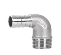 HCPGBGLBTF 1/8" 1/4" 3/8" 1/2" 3/4" BSPT Male 6mm 8mm 10mm 12mm Hose Barb Elbow 90 Degrees 304 Stainless Steel Pipe Fitting Male Connector Threaded elbow(6mm Hose,1/2")