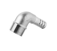 HCPGBGLBTF 1/8" -2 "BSPT External Thread 6 8 10 12 14 15-50mm Barb Hose Elbow 90 Degrees 304 Stainless Steel Pipe Fitting Connector Threaded Elbow(1-1l2 inch-40mm)
