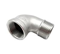 HCPGBGLBTF 1/8'' - 2'' NPT Male to Female Thread 304 Stainless Steel 90 Degree Elbow DN6 - DN50 Water Pipe Fitting SS304 Joint Connector Threaded Elbow(1/2")