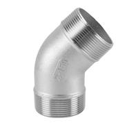 HCPGBGLBTF 3/8" 1/2" 1/4" Elbow 90/45 Degree Angled F/F Stainless Steel SS304 Female Male Threaded Pipe Fittings Reducer Plumbing connection Threaded elbow(45 degrees M M,1-1/4")