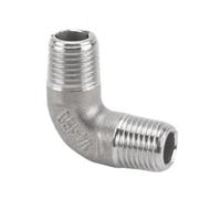 HCPGBGLBTF 304 Stainless Steel Internal and External Thread Elbow 90 Degree Bend Water Pipe Variable Diameter Joint Accessories Threaded Elbow(M-M,1/2")