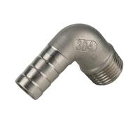 HCPGBGLBTF 8mm 10mm 12mm 14mm 15mm 16mm 20mm 25mm 32mm Hose Barb x 1/4" 3/8" 1/2" 3/4" 1" BSP Male 304 Stainless Steel Elbow Pipe Fitting Threaded Elbow(8mm,1/2")