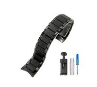 HCPHCVEVVK Fit For Armani Ar1451/1452/1400/1410/1421/1440 22 24mm Business Personality Gloss Ceramic Black Security Watchbands(AR1452-22mm)