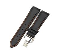 HCPHCVEVVK Leather Watchband Belt Fit For Tissot T035 Watch Strap Bracelets Buckle Replacement 22mm 23mm 24mm(Black orang-Steel-B1,22mm)