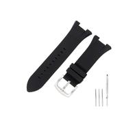 HCPHCVEVVK Silicone Watch Strap Fit For Armani Ax1803 1802 1050 Concave Black Rubber Watchband Accessories 31 * 14mm(Black-Steel-K2)