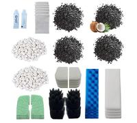HCPJT 42 Pack Filter Media Kit for Fluval 306/307 Canister Filters - 2 Full Replacement Sets, Bio Foam, Ceramic Rings, Activated Carbon & Polishing Pads