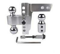 HCQAO AP03 Silver Adjustable Trailer Hitch Fits 2" Receiver, 6" Drop/Rise Heavy Duty Aluminum Drop Hitch, 12500 LBS GTW-Tow Hitch Truck trailer hitch ball mount